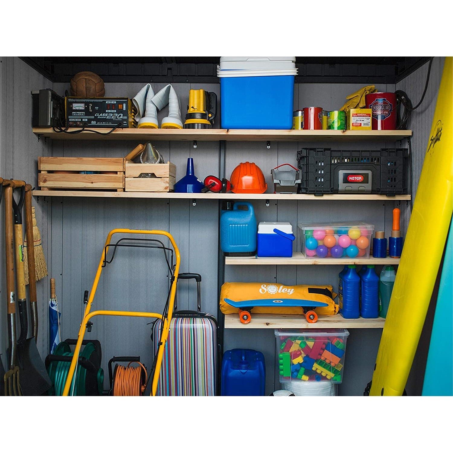 Keter 11x 7 Artisan Heavy Duty Plastic Pent Shed – Grey - Image 3